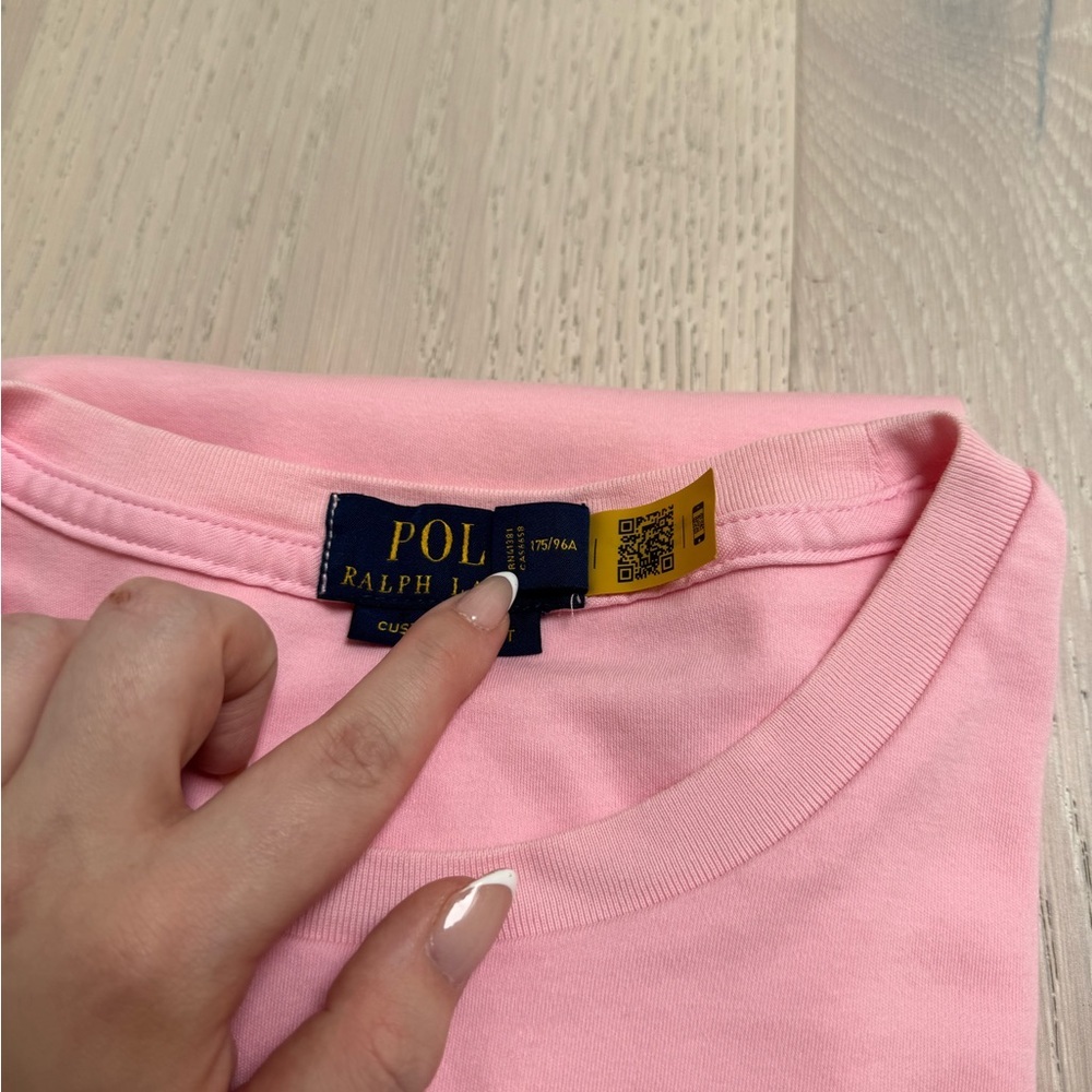 Ralph Lauren Light Pink Tee Custom Slim Fit Size Medium - Picture 8 of 8